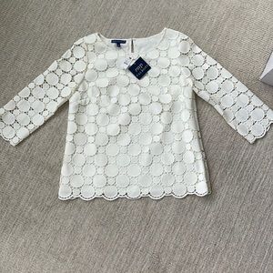 Cream Talbots Lace Blouse